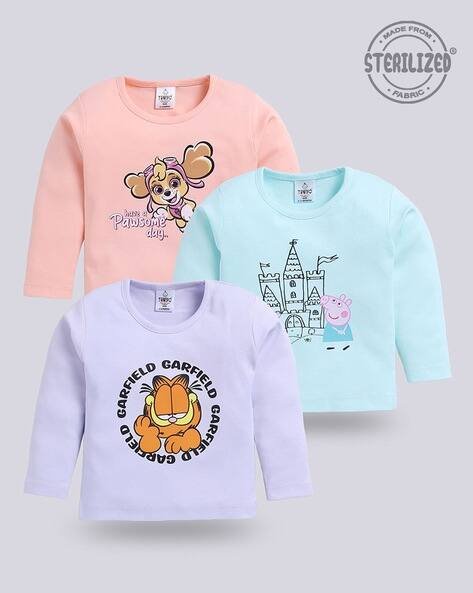 MOM'S LOVE Pack of 3 Garfield Print Round-Neck Assorted T-Shirts