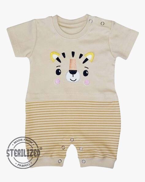 MOM'S LOVE Embroidered Cotton Romper