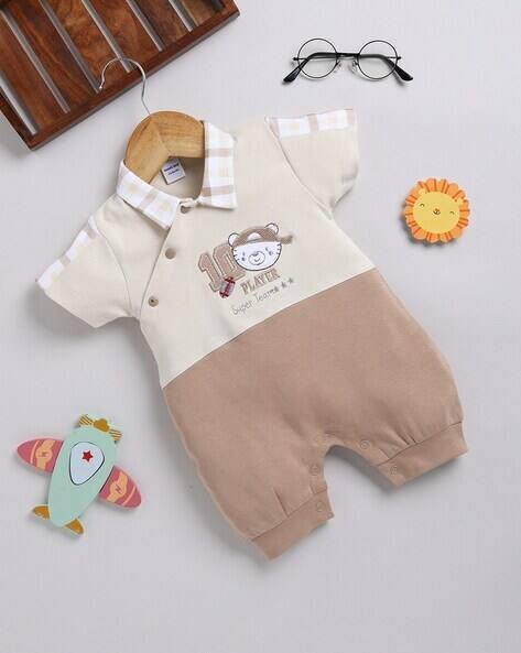 MOM'S LOVE Infants 10 Player Print Cotton Romper