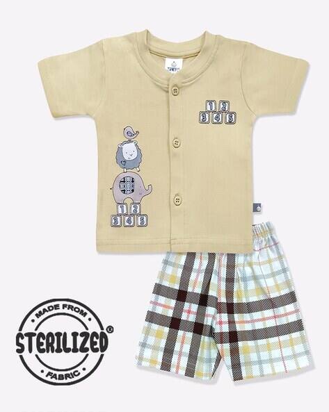 MOM'S LOVE Printed Shirt & Shorts Set