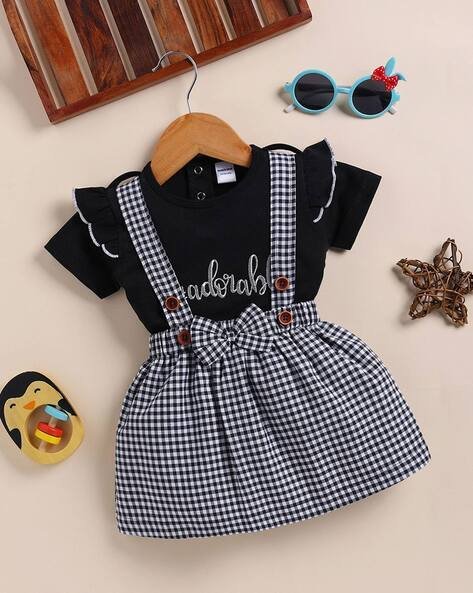 MOM'S LOVE Checked Top & Skirt Set
