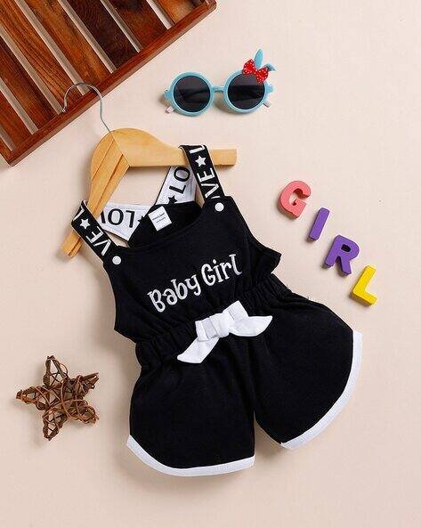 MOM'S LOVE Embroidered Cotton Playsuit with Bow