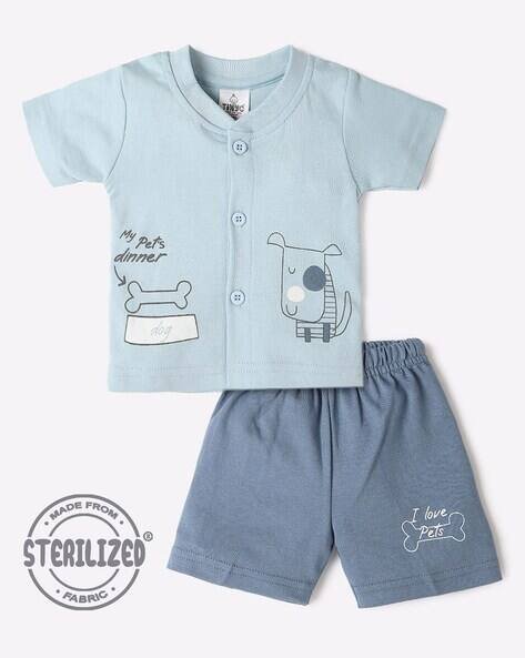 MOM'S LOVE My Pet Print Jhabla & Shorts Set