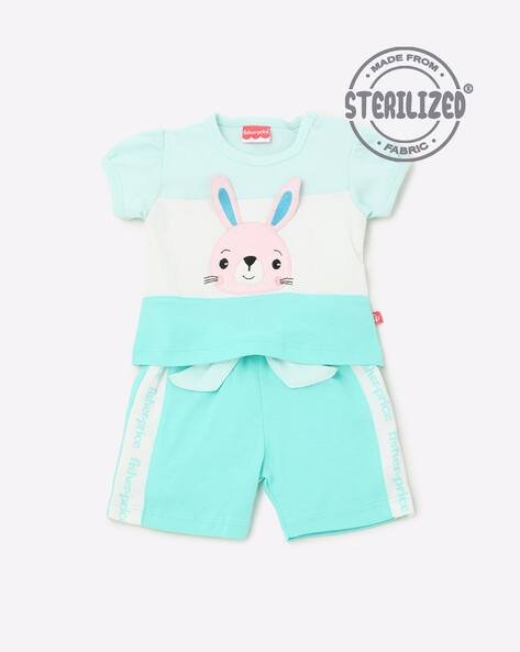 MOM'S LOVE Colourblock T-shirt & Shorts Set