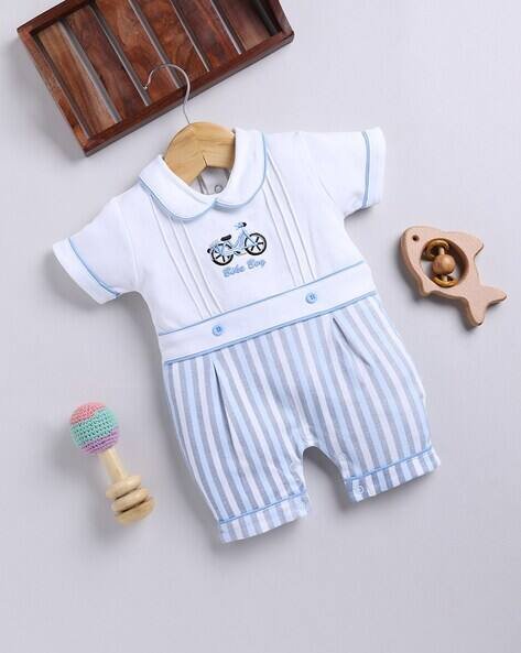 MOM'S LOVE Infants Cycle Print Cotton Romper