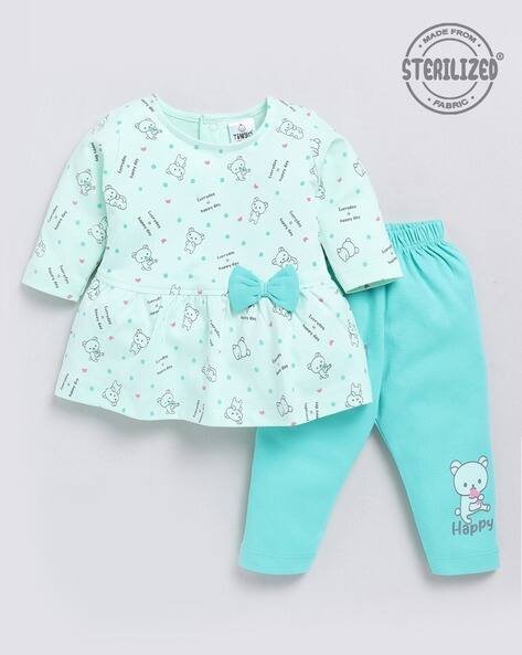 MOM'S LOVE Girls Graphic Print Top with Pants