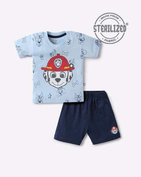 MOM'S LOVE Paw Petrol Print T-shirt with Shorts