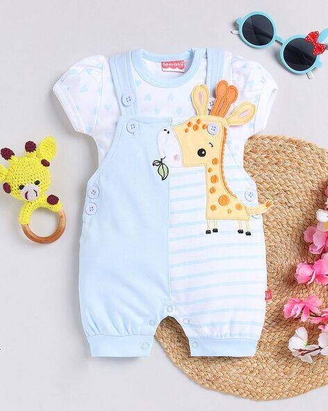 MOM'S LOVE Printed Dungaree Set