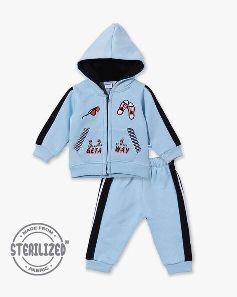 MOM'S LOVE Zip-Front Hooded Jacket & Jogger Set
