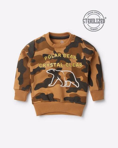 MOM'S LOVE Camouflage Print Crew-Neck Sweatshirt