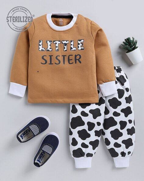 MOM'S LOVE Sister Print Sweatshirt & Joggers Set