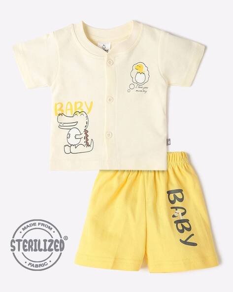 MOM'S LOVE Printed Jhabla & Shorts Set