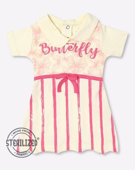 MOM'S LOVE Printed A-Line Dress with Peter Pan Collar
