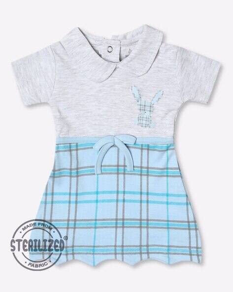MOM'S LOVE Checked A-Line Dress with Peter Pan Collar