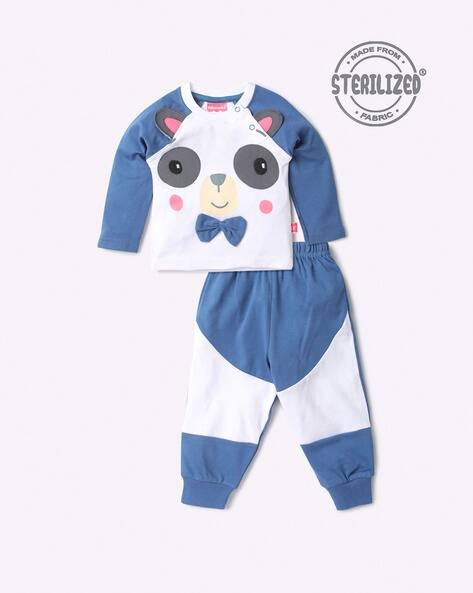 MOM'S LOVE Panda Face Print Cotton Co-Ord Set