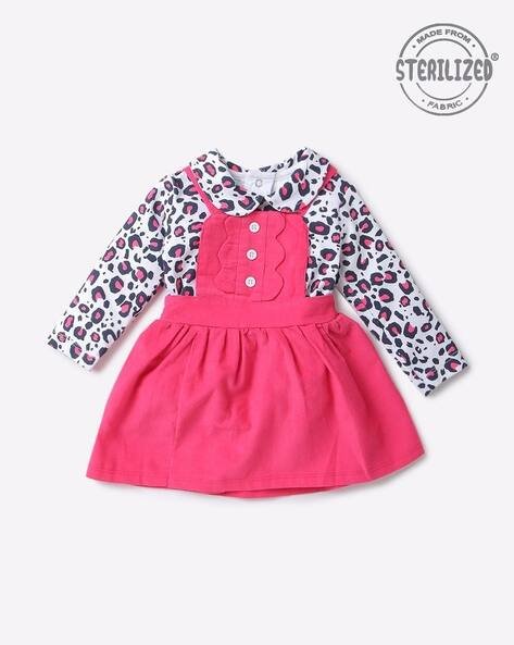 MOM'S LOVE Dungaree Dress with Printed T-Shirt