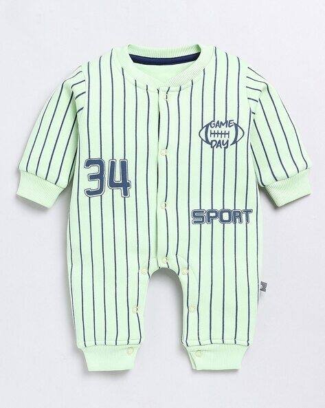 MOM'S LOVE Boys Striped Cotton Rompers