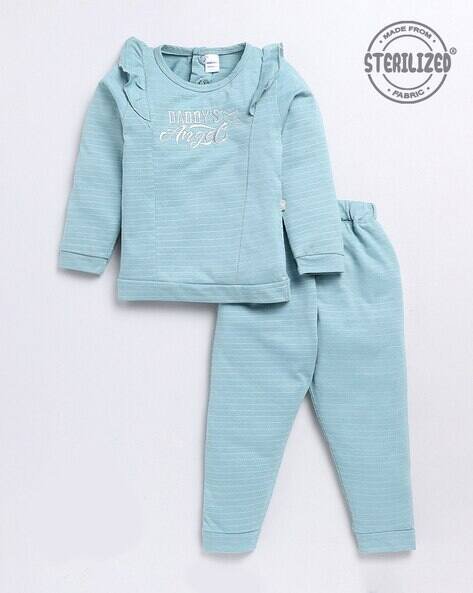 MOM'S LOVE Daddys Angel Embroidered Marino Top & Pants Set
