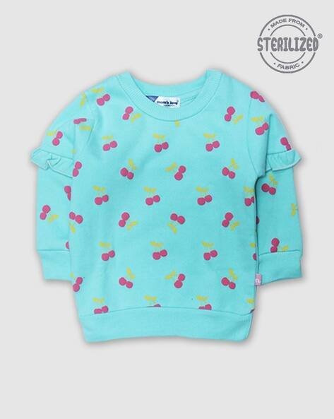 MOM'S LOVE Printed Sweatshirt with Ruffle Accent