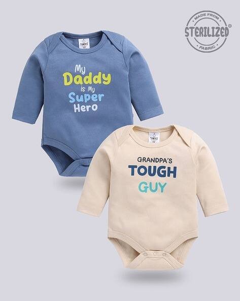 MOM'S LOVE Unisex Pack of 2 Typographic Print Bodysuits