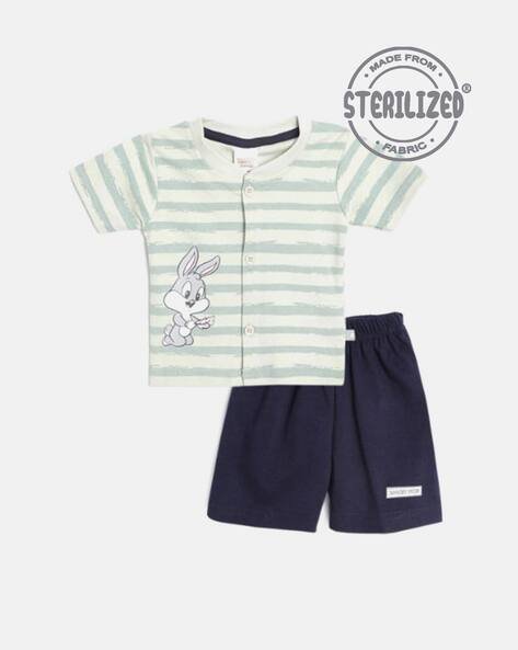 MOM'S LOVE Bugs Bunny Print Jhabla & Shorts Set