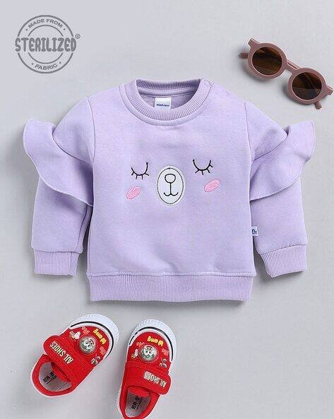 MOM'S LOVE Embroidered Round-Neck Sweatshirt