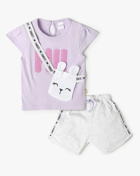 MOM'S LOVE Embroidered Top & Shorts Set