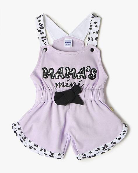 MOM'S LOVE Typographic Embroidered Cotton Romper
