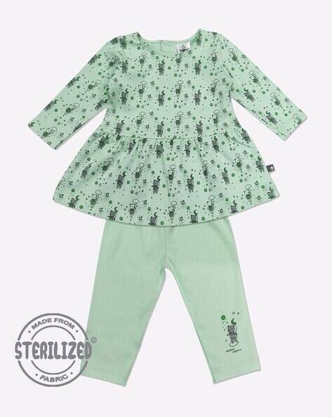 MOM'S LOVE Novelty Print Dress with Leggings