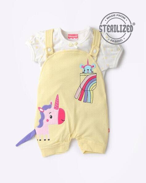 MOM'S LOVE Dungaree with T-shirt Set