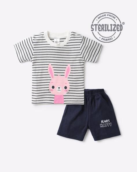 MOM'S LOVE Bunny Print T-shirt & Shorts Set