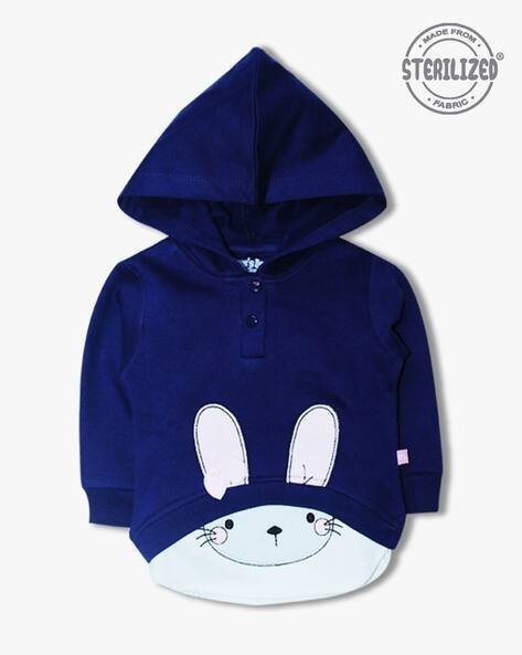 MOM'S LOVE Bow Bunny Print Regular Fit Hoodie