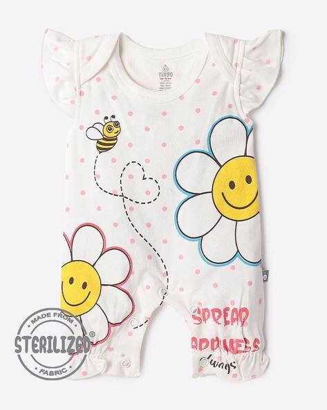 MOM'S LOVE Floral Print Round-Neck Romper