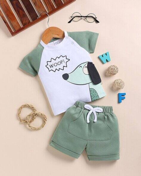 MOM'S LOVE Half Sleeves Woof Dog Set