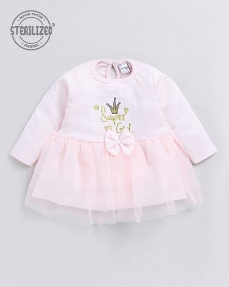 MOM'S LOVE Girls Embroidered Fit & Flare Dress