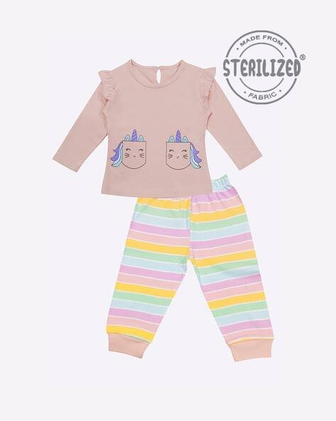 MOM'S LOVE Graphic Print T-shirt & Pyjamas Set