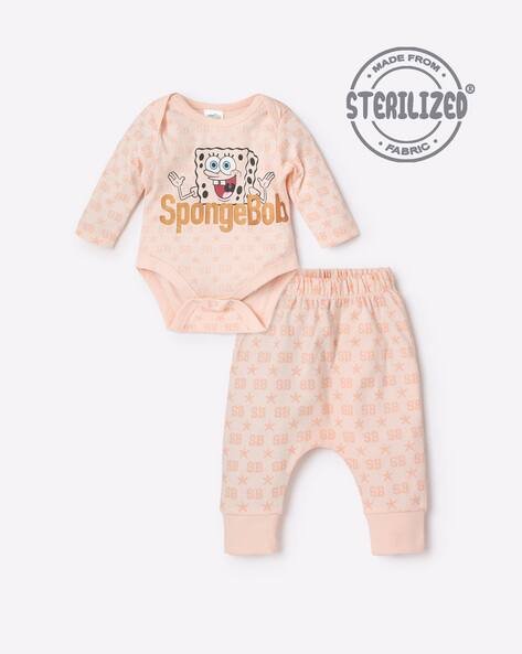MOM'S LOVE Sponge Bob Print Bodysuit Set