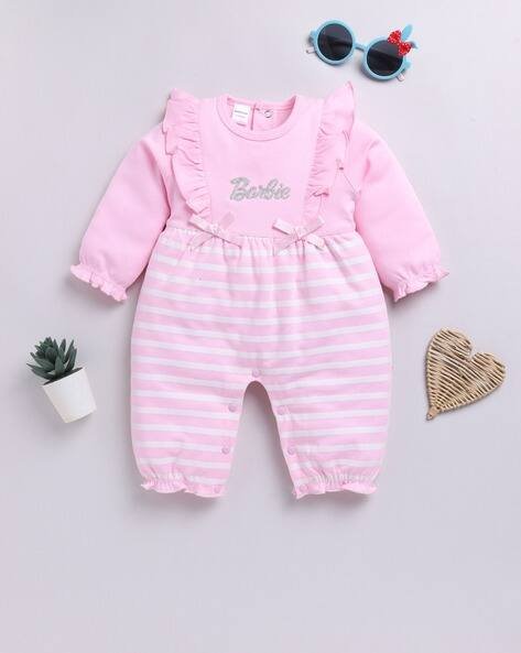 MOM'S LOVE Infants Striped Cotton Romper