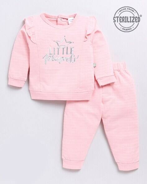 MOM'S LOVE Little Princess Embroidered Marino Top & Joggers Set