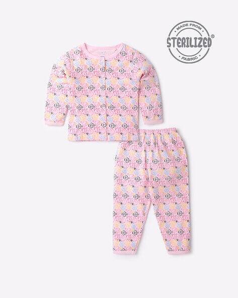 MOM'S LOVE Printed Cotton T-Shirt & Pants Set