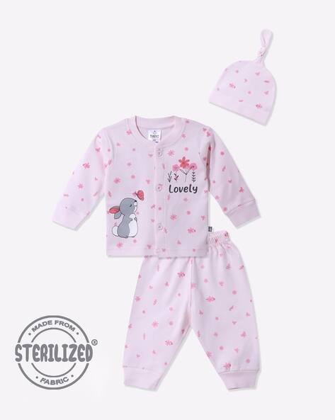 MOM'S LOVE Printed Suit Set with Beanie