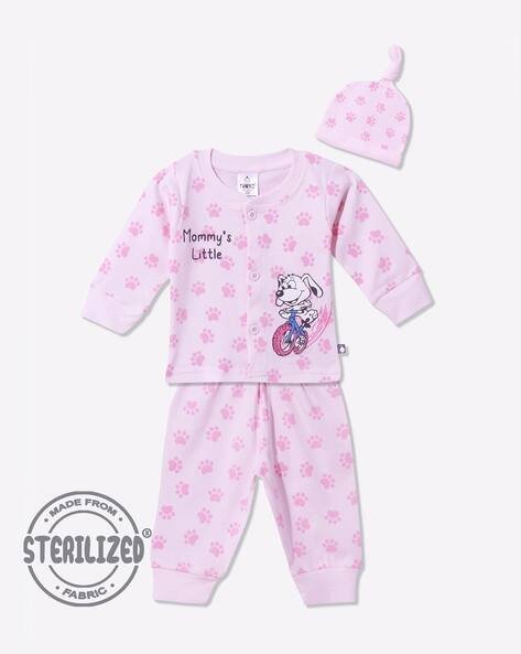 MOM'S LOVE Printed T-Shirt & Pant with Cap