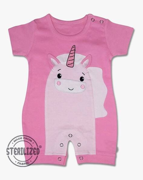 MOM'S LOVE Unicorn Applique Romper