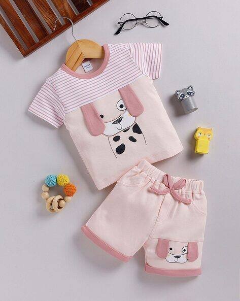 MOM'S LOVE Dog Print T-Shirt & Shorts Set