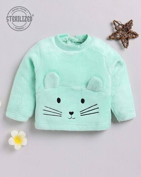MOM'S LOVE Girls Embroidered Cotton Sweatshirt