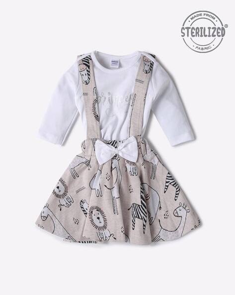 MOM'S LOVE Fit & Flare Suspender Dress with Top