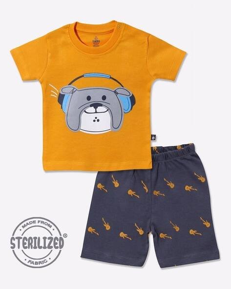 MOM'S LOVE Printed T-Shirt with Shorts Set
