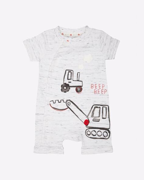 Mothercare Heathered Graphic Print Rompers