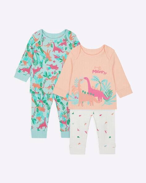 Mothercare Pack of 2 Dinosaur Print Nightsuit Set