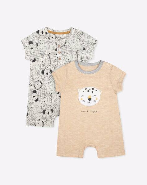 Mothercare Pack of 2 Rompers with Snap-Button Closure